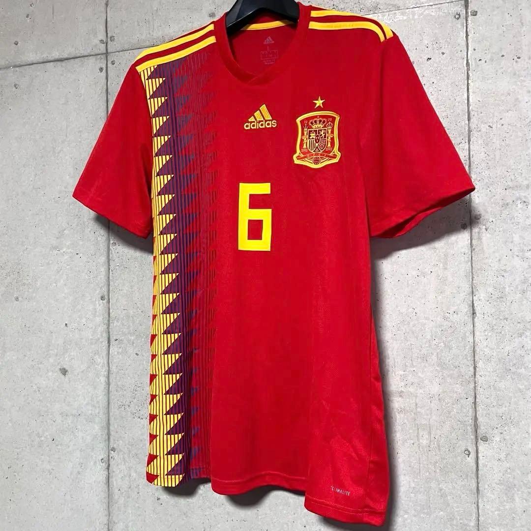【新品/タグ付き】2018ロシアW杯 スペイン代表 ♯6 イニエスタ【Lサイズ】