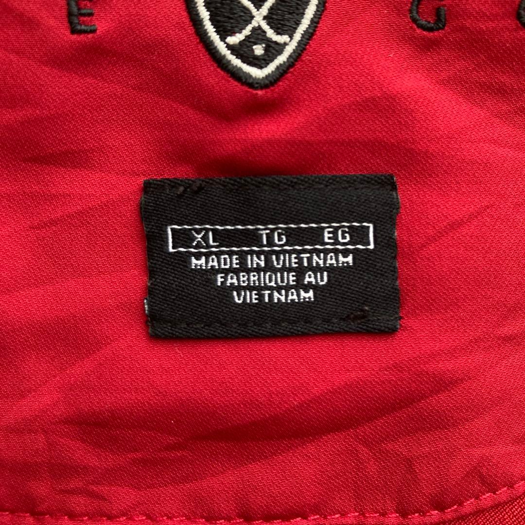 00s NIKEプルオーバー半袖マット系ワインレッドピステ　ジャケットXLサイズ