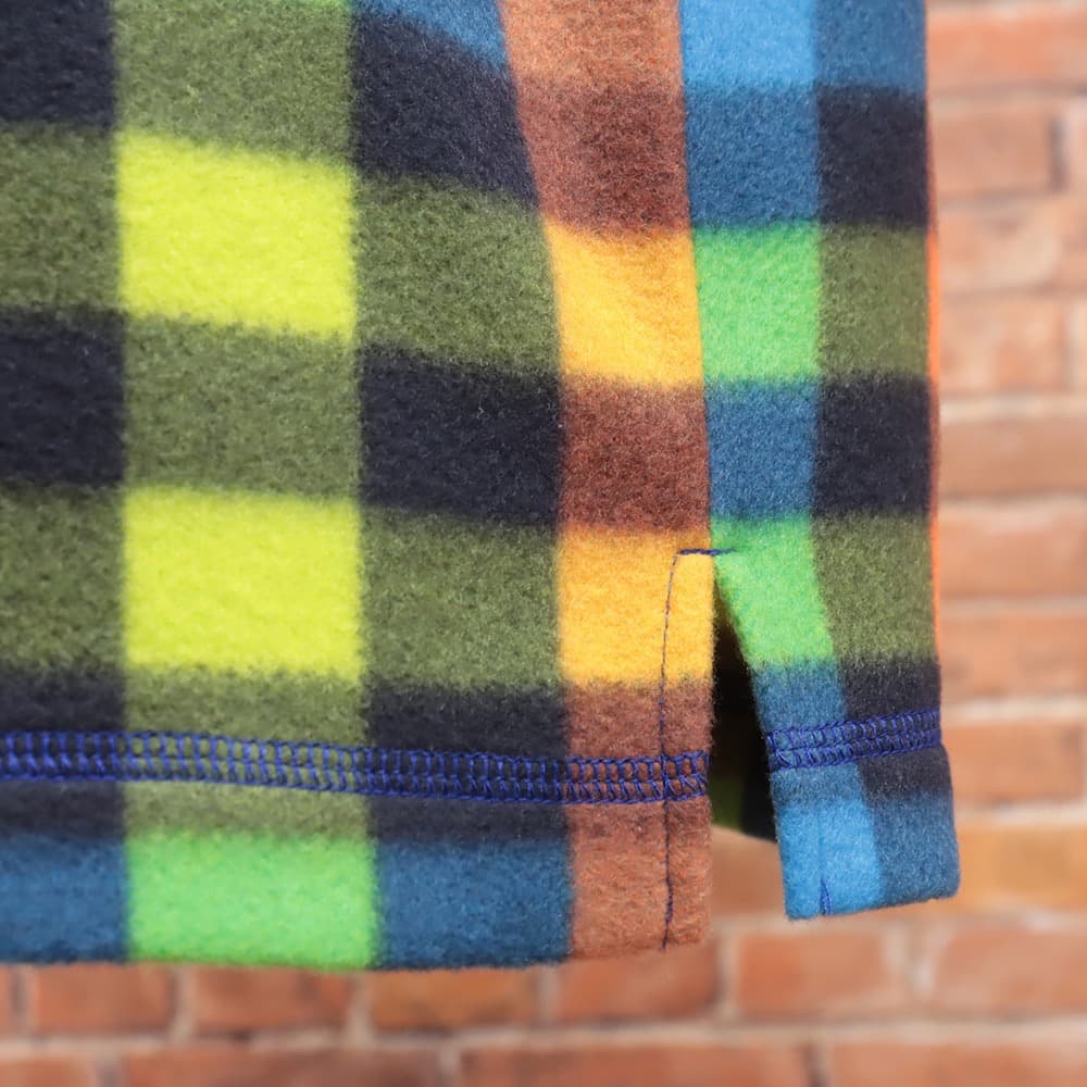 【新品・5(LL)】GREENCLUBS・フリース チェック 長袖ポロシャツ