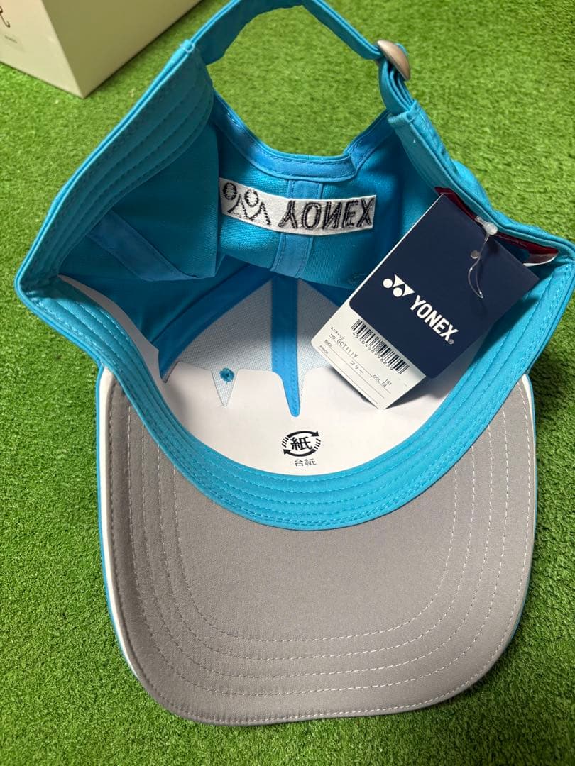 YONEX サイン入りキャップ 水色