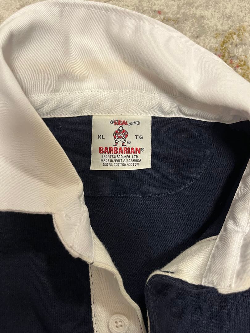 ★美品★ BARBARIAN ラガーシャツ XL ネイビー