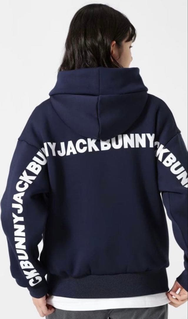 男女ok JACKBUNNY ネイビー 裏起毛　パーカー サイズ4