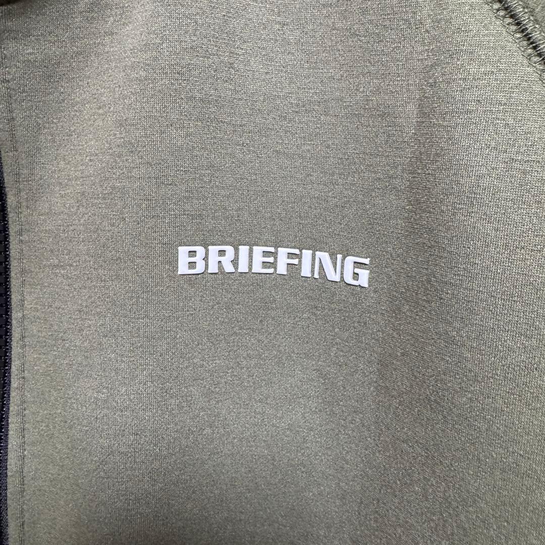 BRIEFING フリースジャケット ダブルジップ ロゴ ゴルフ L オリーブ