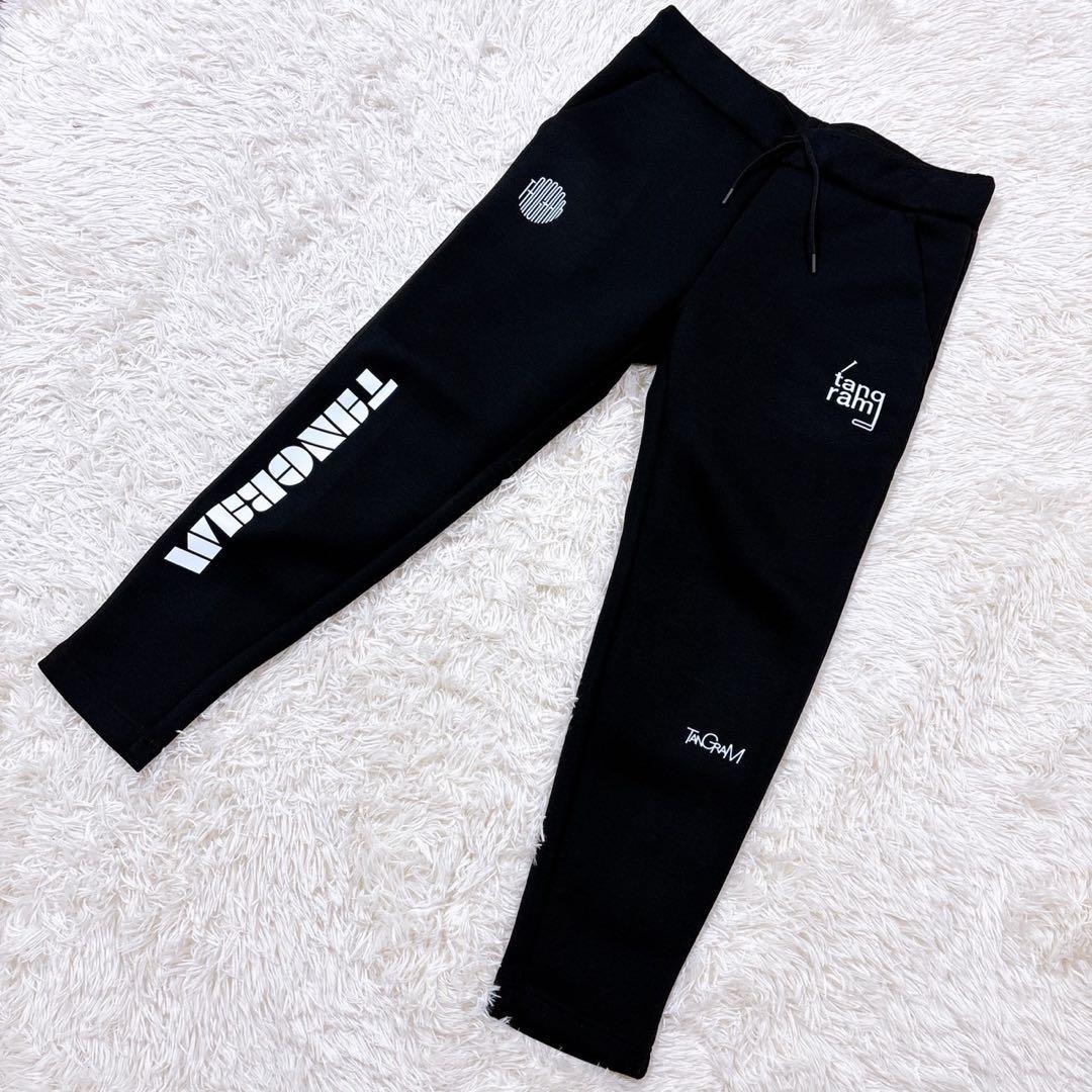 極美品 タングラム パンツ Lサイズ ロゴ ダンボール ニット スウェット 黒