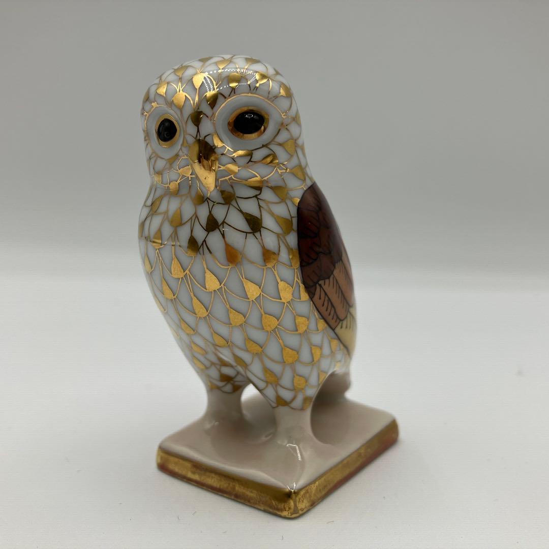 【美品】ヘレンド アテナのふくろう 933/3000 箱付 限定 置物 陶器