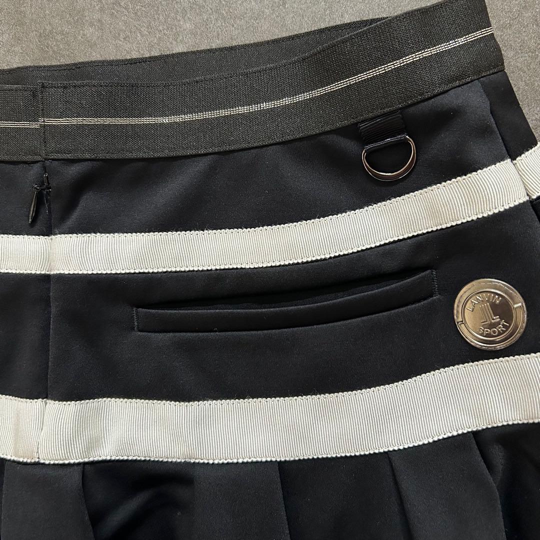 LANVIN SPORTランバンスポール タックデザインスカートサイズ38 黒色