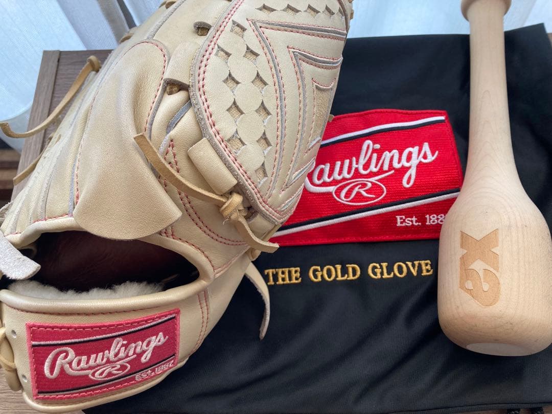Rawlings 硬式グローブ ベージュ 袋&グラブハンマー付き