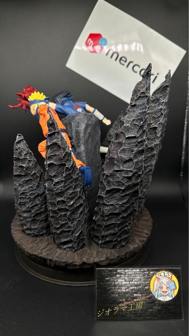 NARUTO ナルト＆サスケ　フィギュア　ジオラマ台座　ジオラマ工房　メルカリ