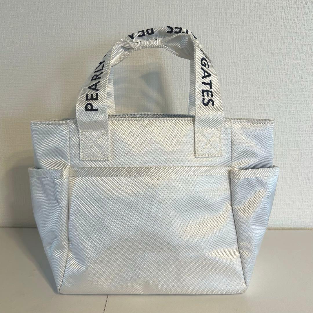 【美品】PEARLY GATES ラウンドバッグ／カートバッグ　ホワイト