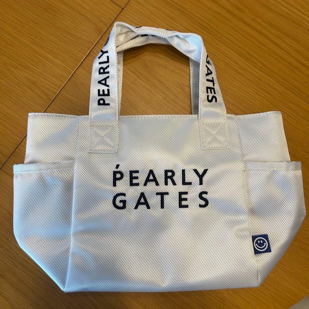 【美品】PEARLY GATES ラウンドバッグ／カートバッグ　ホワイト