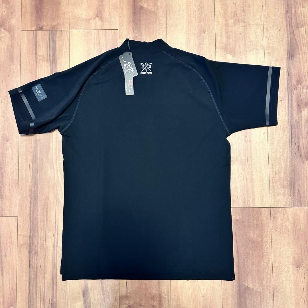 半袖　モックネック　ハイネック　サイズL ブラック　ゴルフウェア　春夏　新品