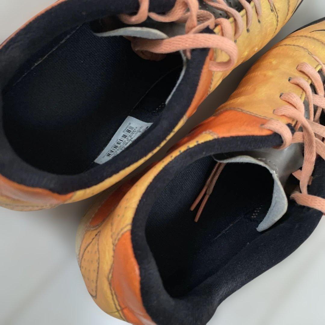 Nike 26cm サッカー トレシュー 本革　オレンジ/イエロー