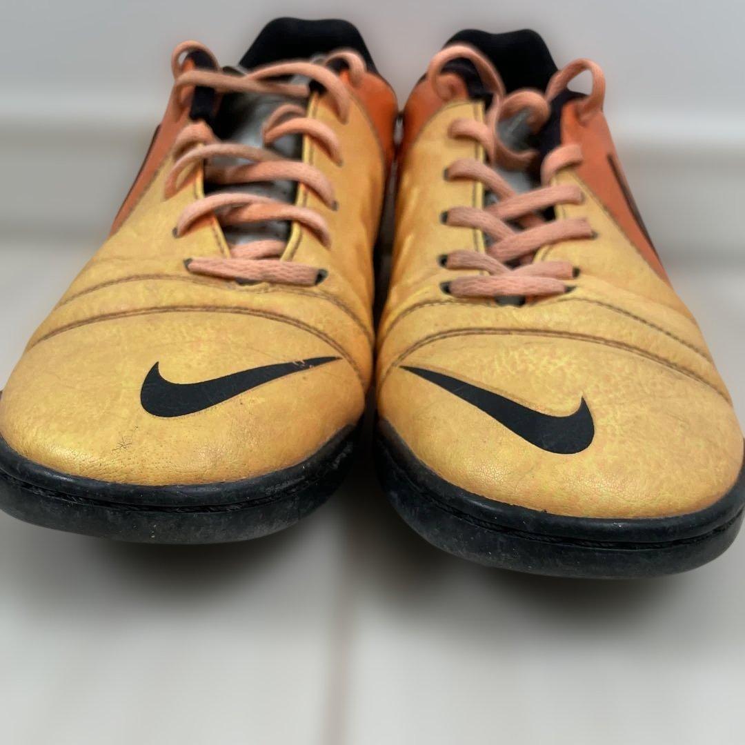 Nike 26cm サッカー トレシュー 本革　オレンジ/イエロー