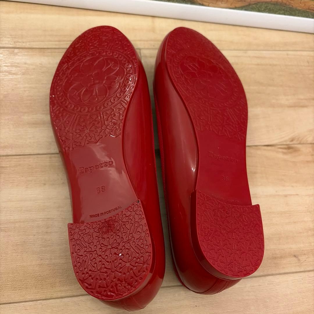 Repetto レッドエナメルバレエシューズ 38