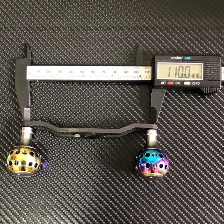 軽量ベイトリール用カーボンハンドル パワーハンドルノブ セット　オーロラ
