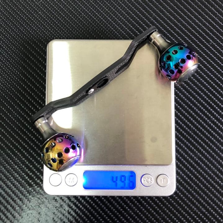 軽量ベイトリール用カーボンハンドル パワーハンドルノブ セット　オーロラ