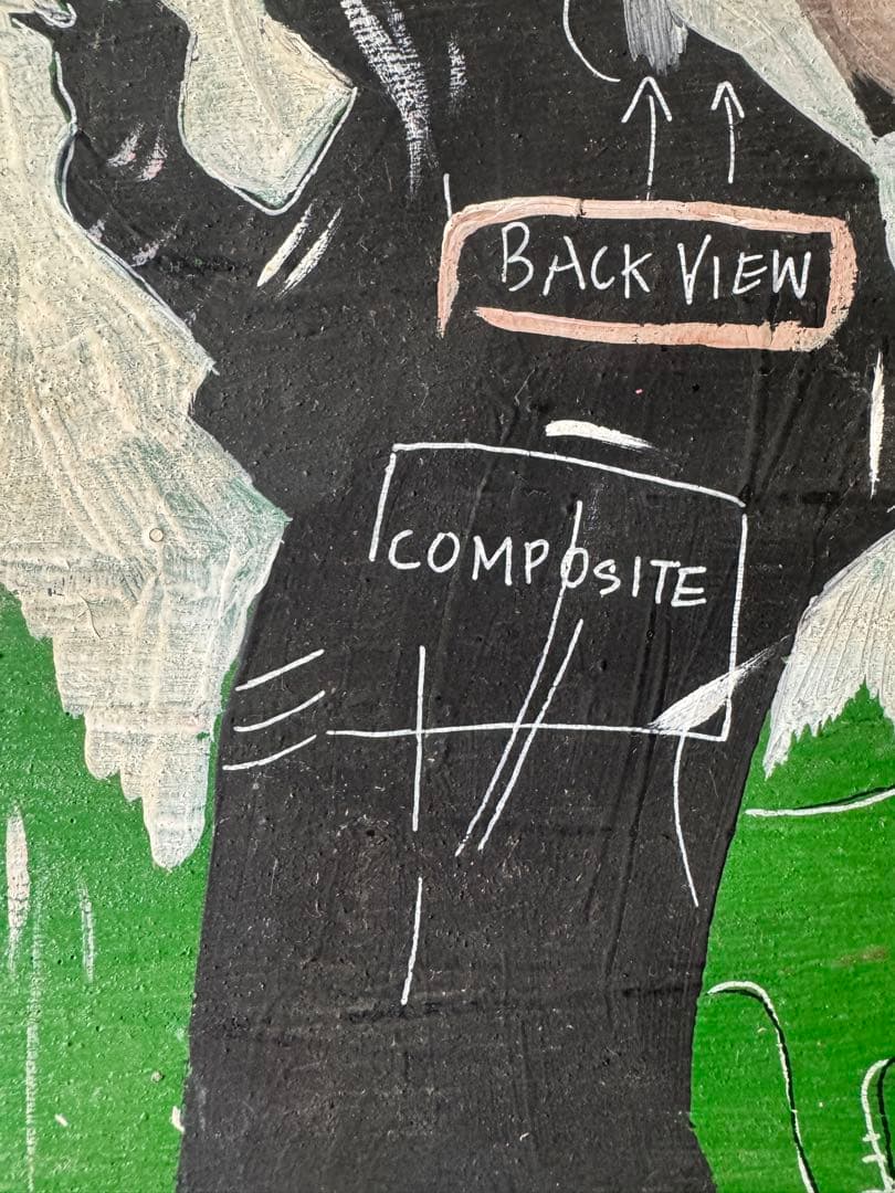 ジャン ミシェル バスキア VIEW 板 原画 手書き 画廊認識票 サイン入