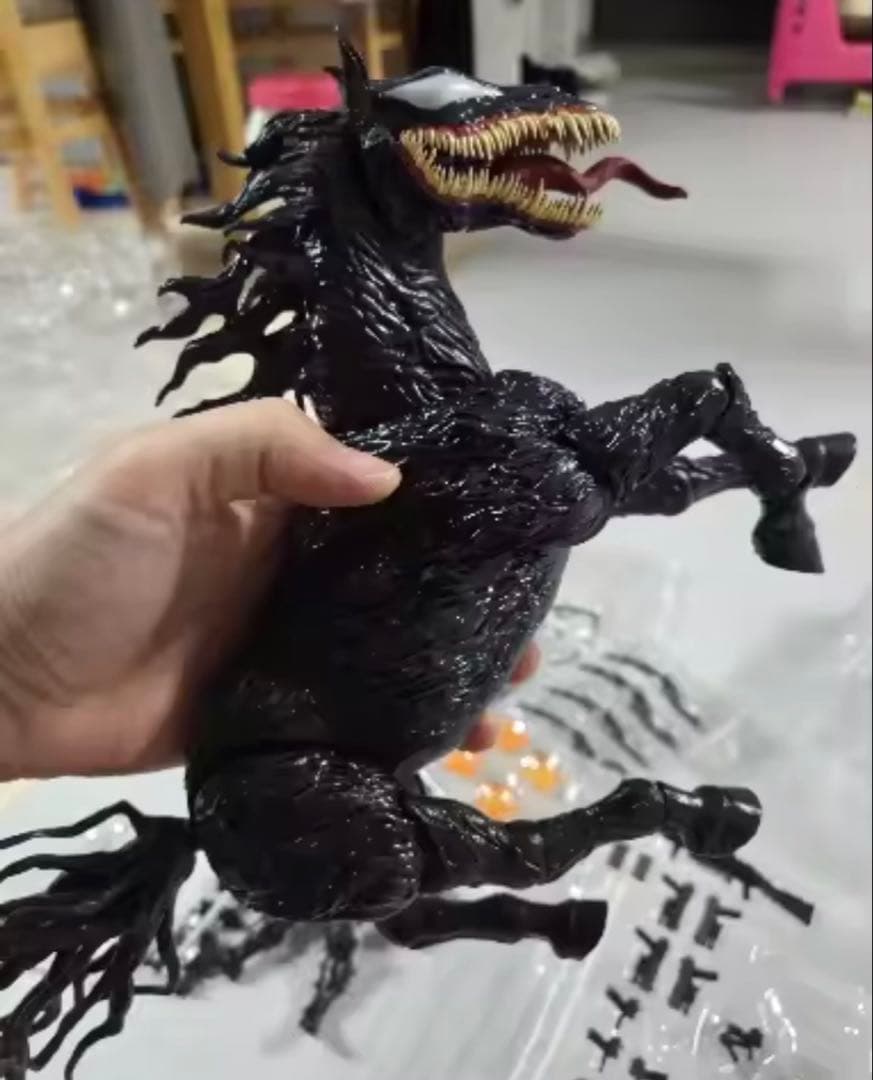 Venom 馬フィギュア 黒色 約30cm