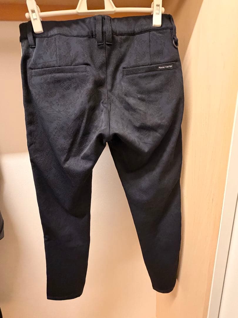PEARYGATES ストライプジャージパンツ ブラック　M