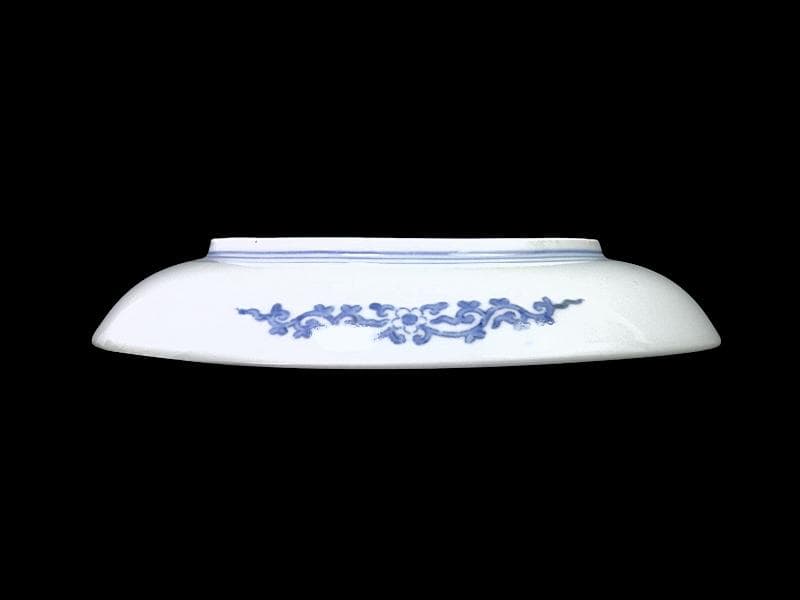 古伊万里　型紙摺　獅子唐草の図　６寸半皿　元禄期　A302AS-DBw
