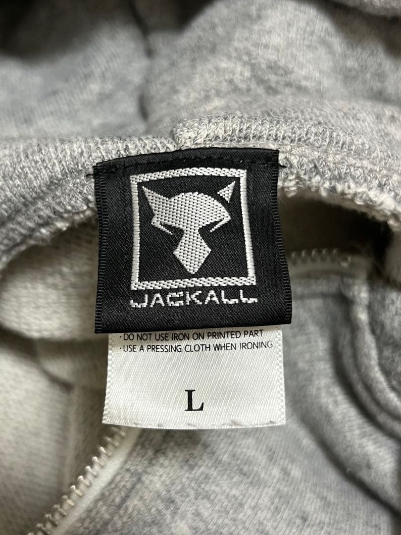 ジャッカル　スウェットパーカー　/L　霜降りグレー　ストレッチ　ダブルジップ