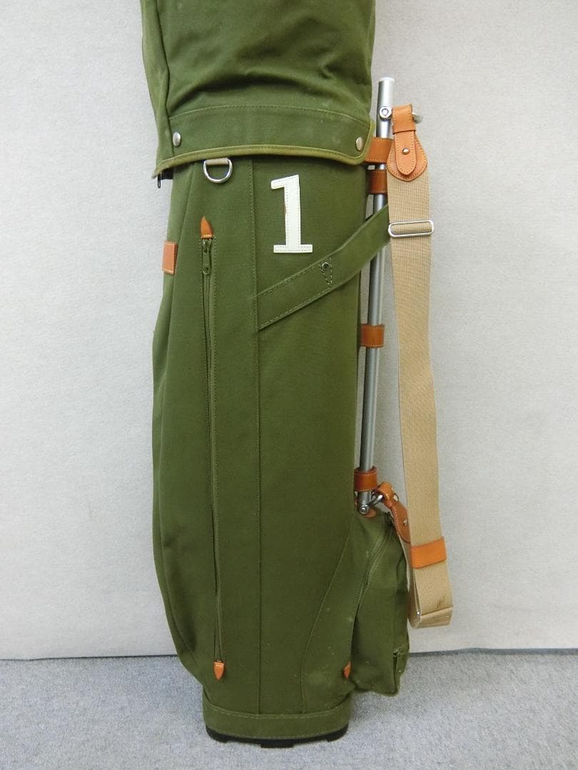 b382 木の庄帆布 Bon Voyage カーキ パイプキャディバッグ