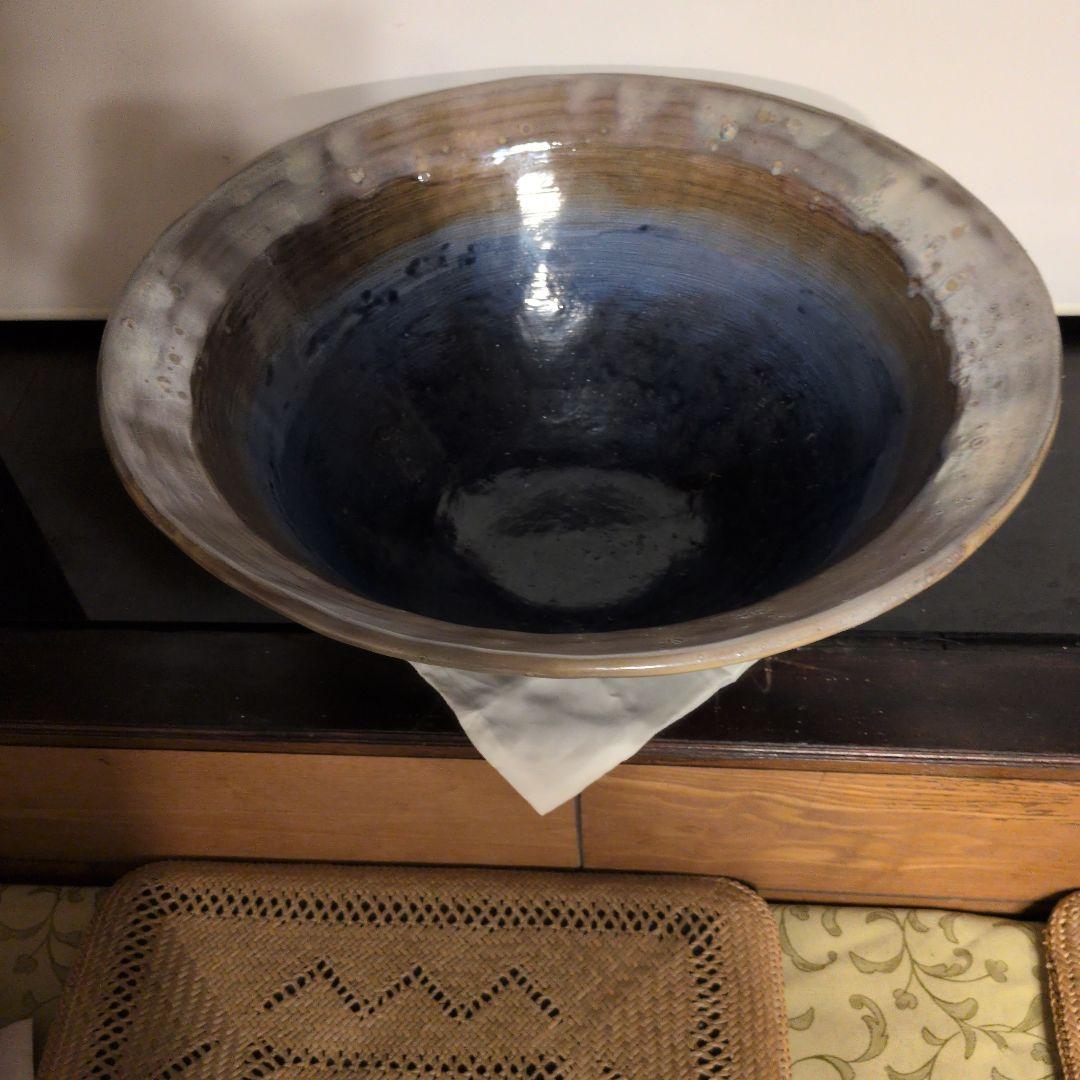 青茶グラデーション陶器ボウル