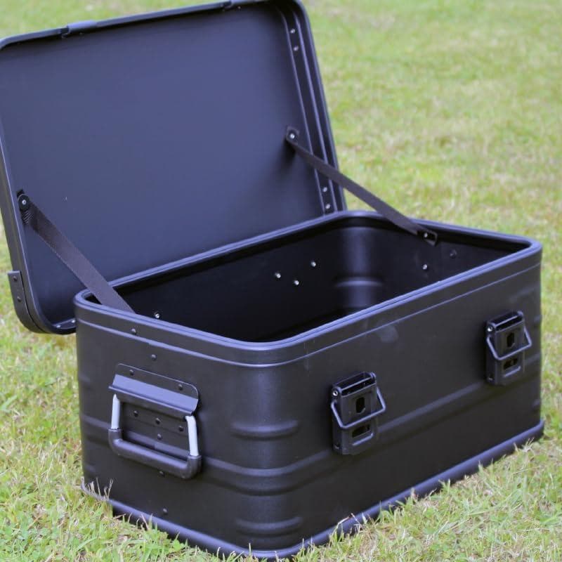 マットブラック スタッキングアルミコンテナボックス30lアウトドア収納ボックス