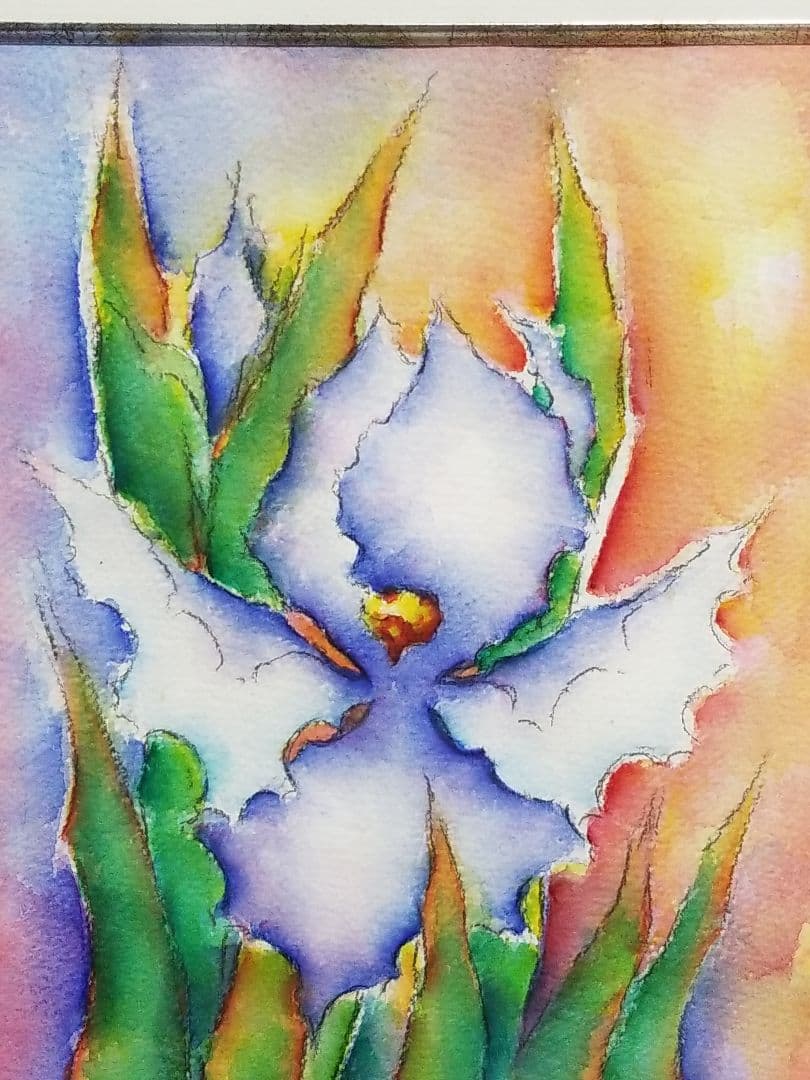 水彩画 美術品 花 PARIS 2005