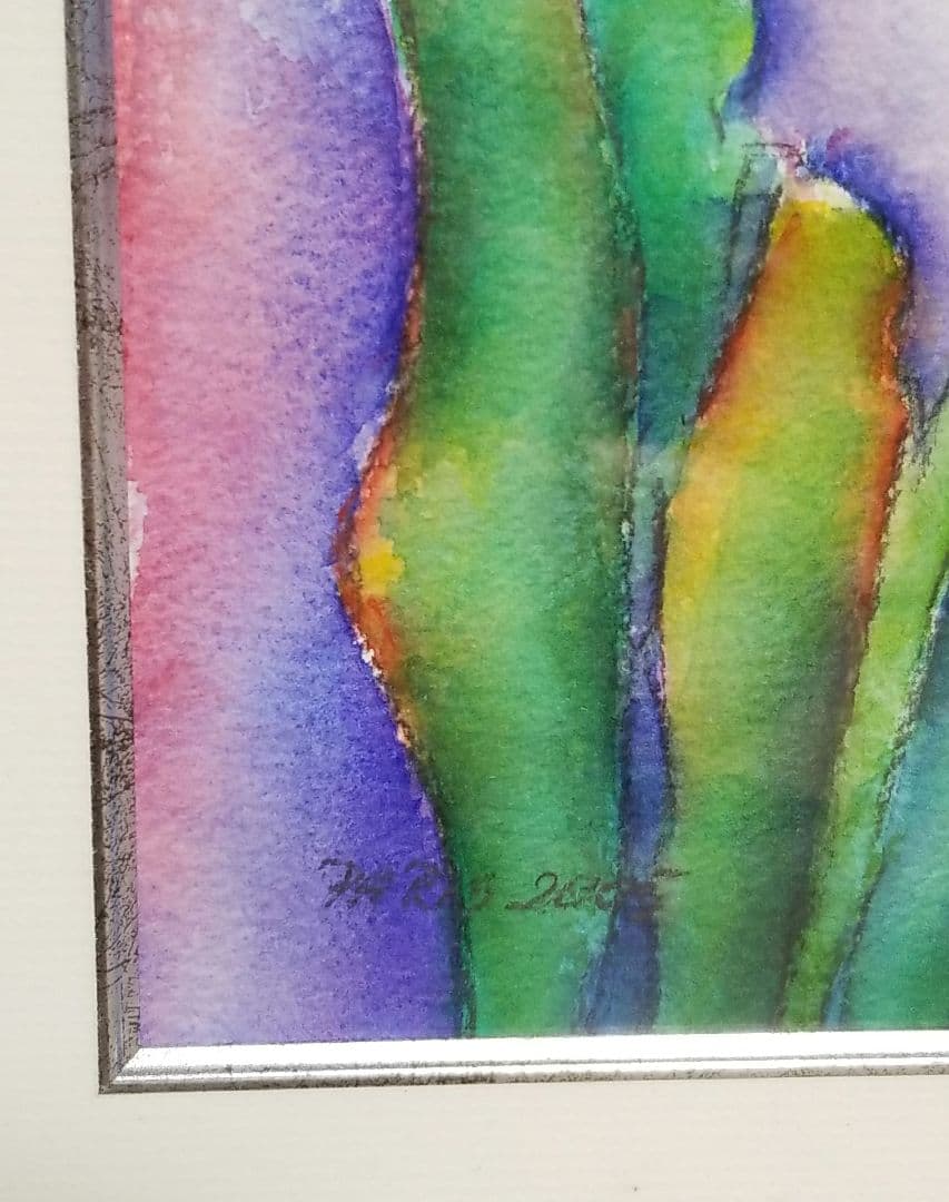 水彩画 美術品 花 PARIS 2005