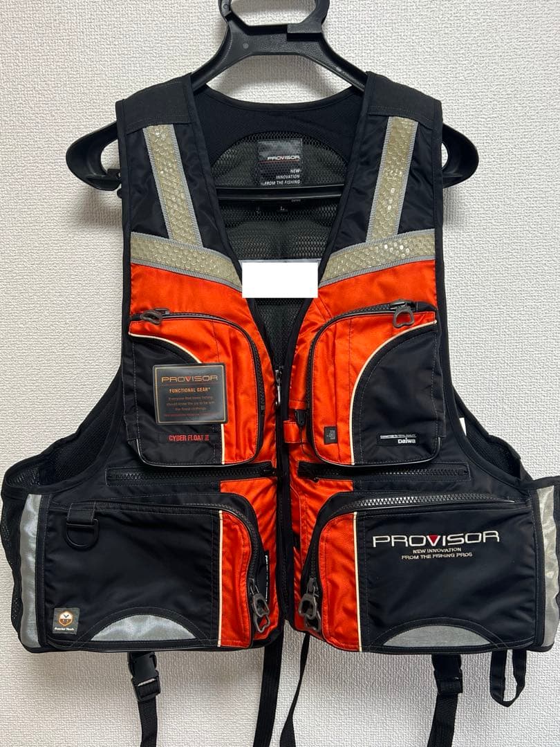 ダイワ PROVISOR フィッシング用 ライフジャケット 黒×オレンジ