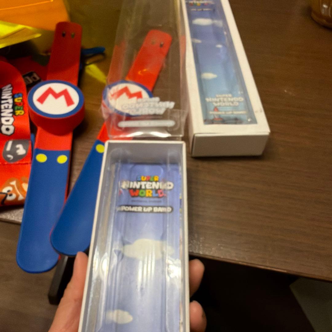 USJ マリオ パワーアップバンド2本＆スター ポップコーンバケツ＋帽子 セット