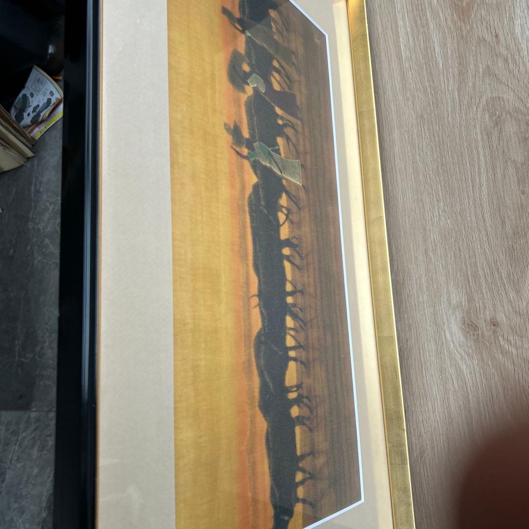 風景画 木製フレーム 署名入り
