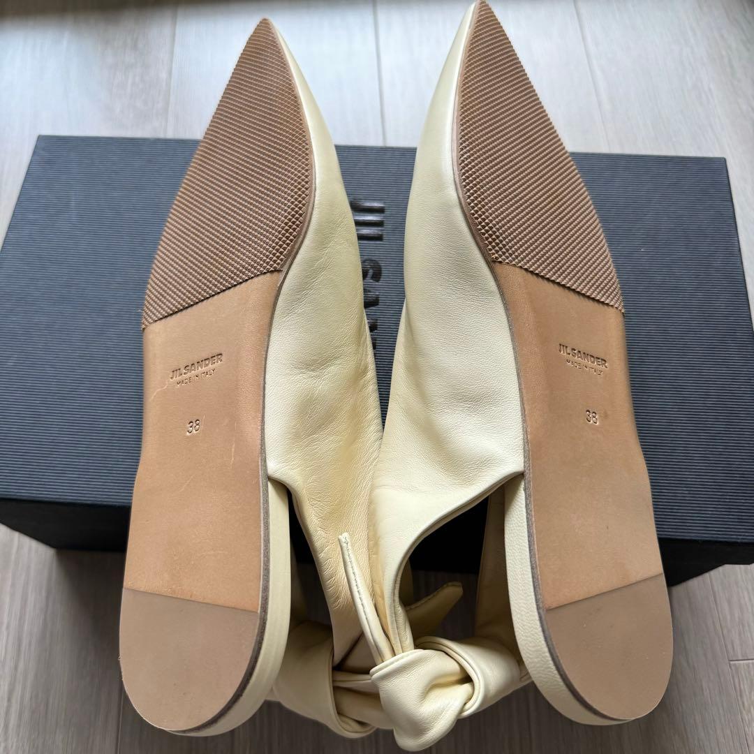 【JIL SANDER】新品未使用 フラットシューズ バックリボン 38