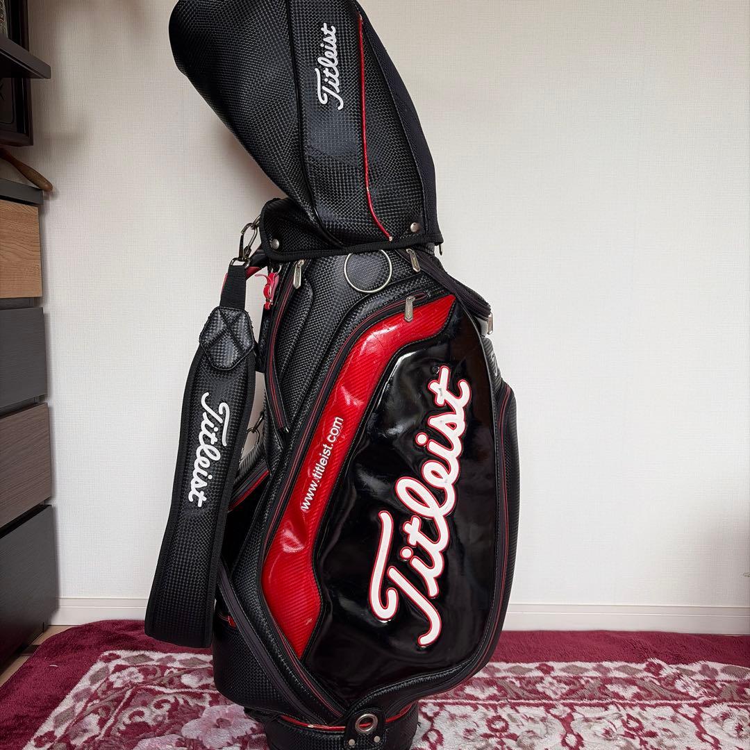 Titleist ゴルフキャディバッグ 黒/赤