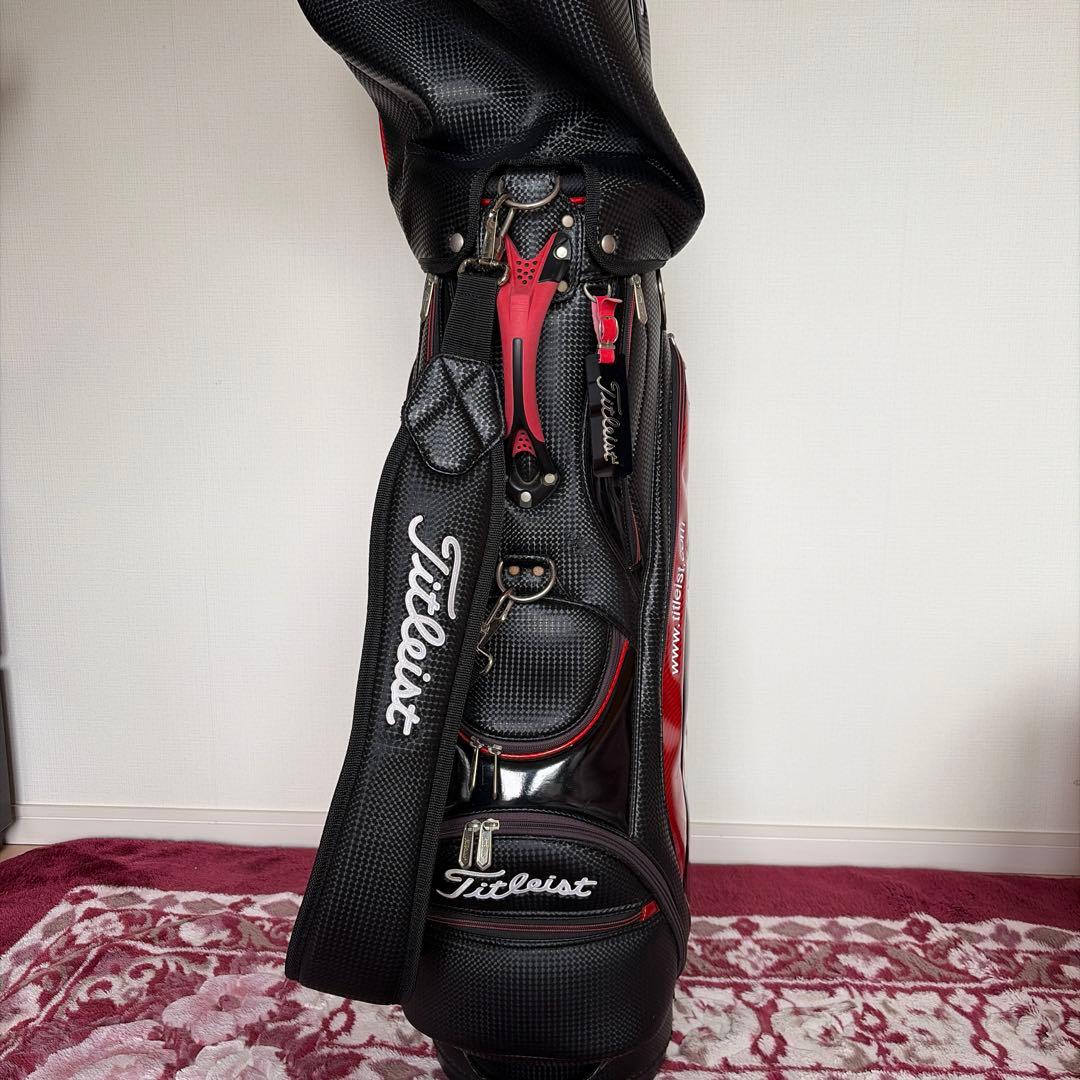Titleist ゴルフキャディバッグ 黒/赤