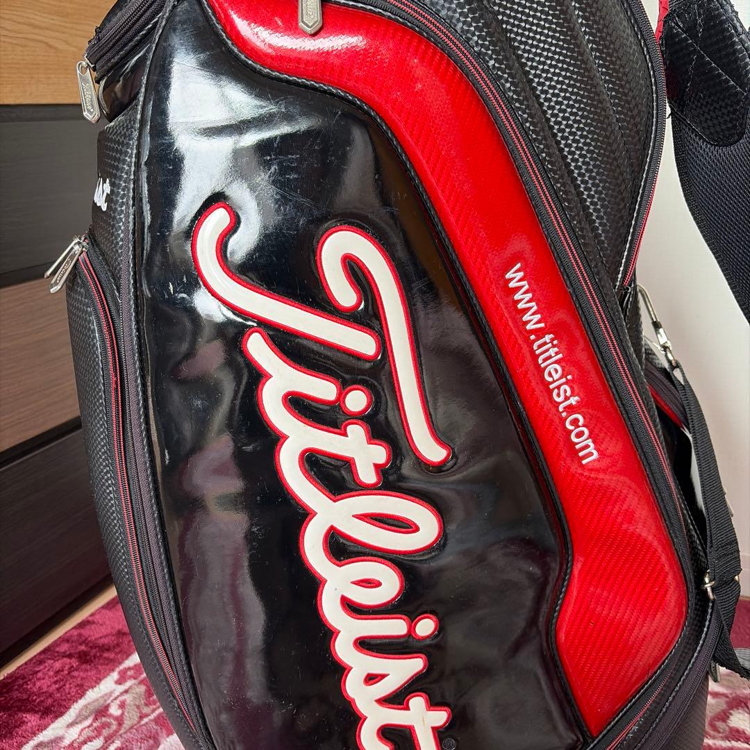 Titleist ゴルフキャディバッグ 黒/赤