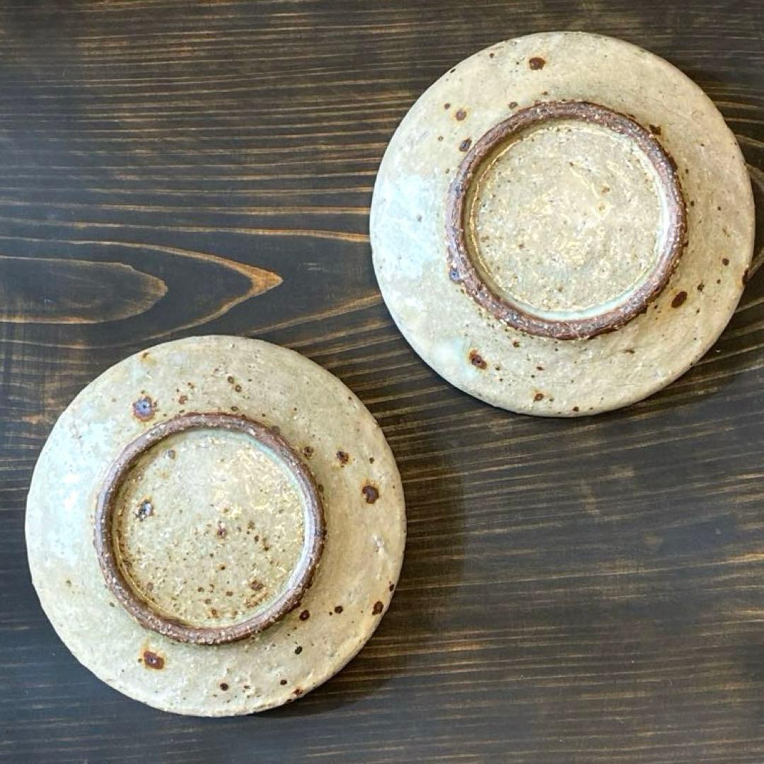 中村哲雄　薄灰　丸縁小鉢　2客　豆鉢　小皿　作家もの　器