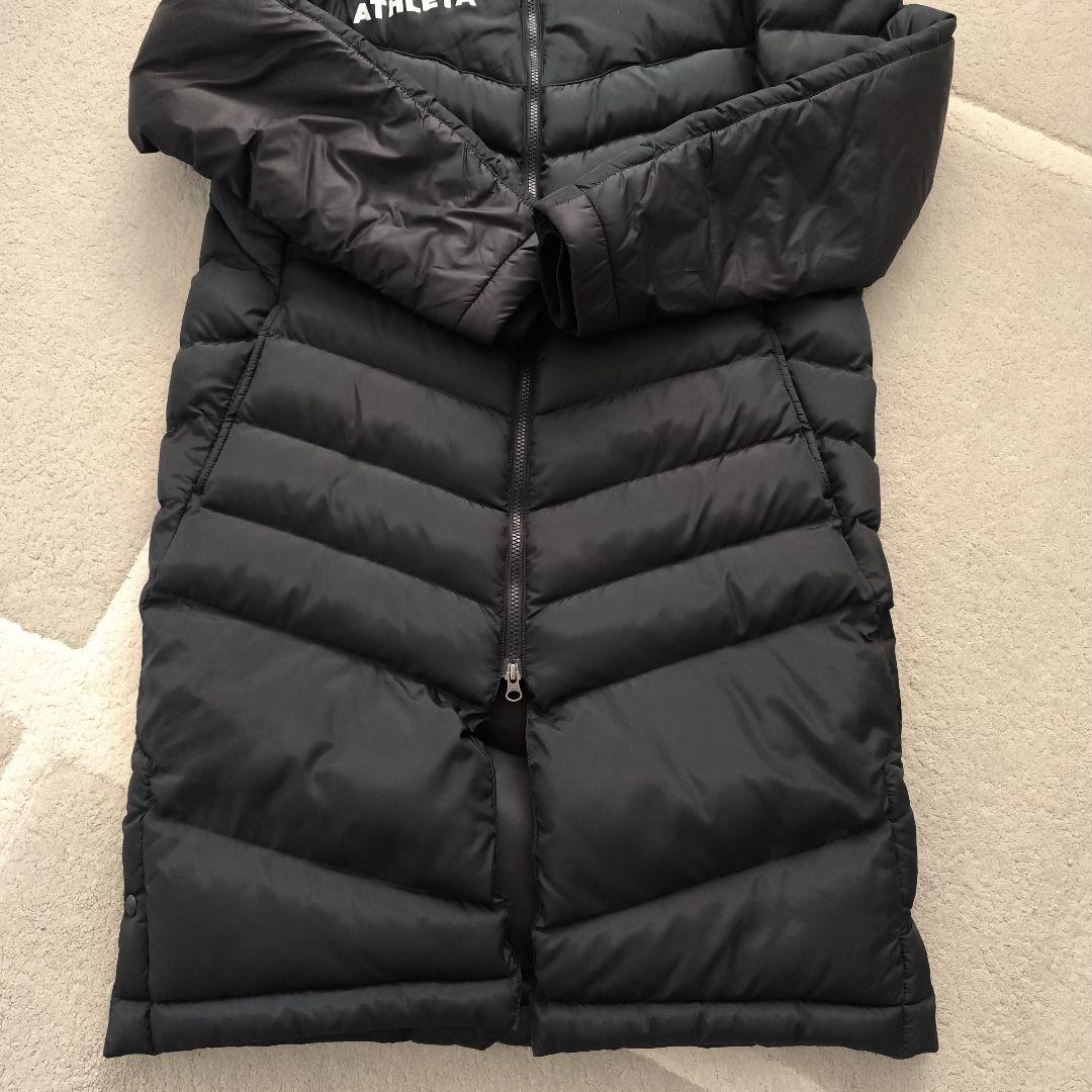 ATHLETA ブラック ベンチコート フード付き