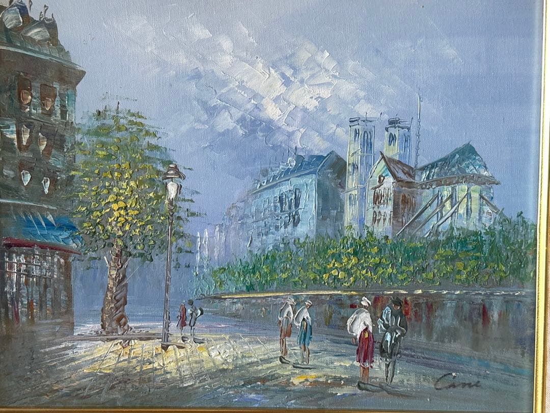 油絵 壁掛け 風景画　豪華な額
