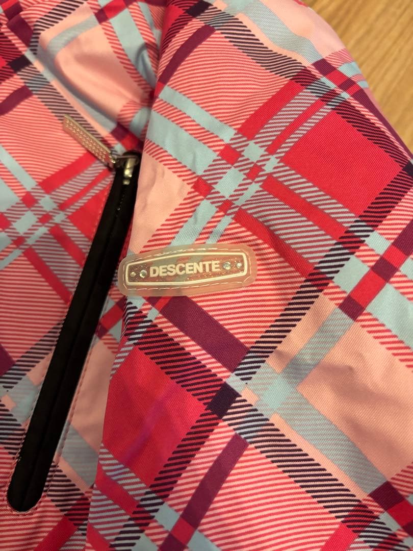 DESCENTE スノーボードウェア 子供用 ピンク系チェック