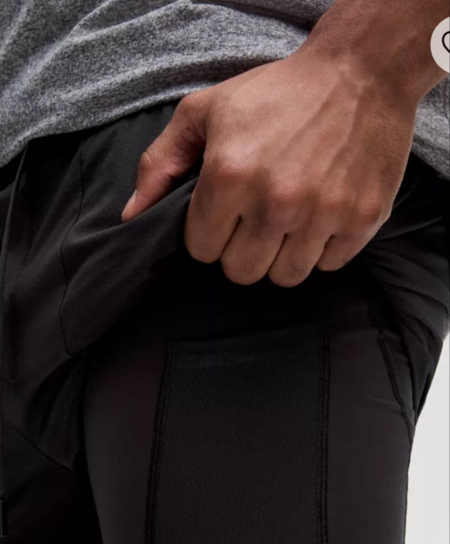 【新品】ルルレモン ハーフパンツ インナーショーツ付き メンズ M ブラック