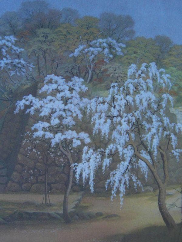 児玉希望、【うす陽さす春の古城】、希少画集画より、状態良好、新品高級額装付