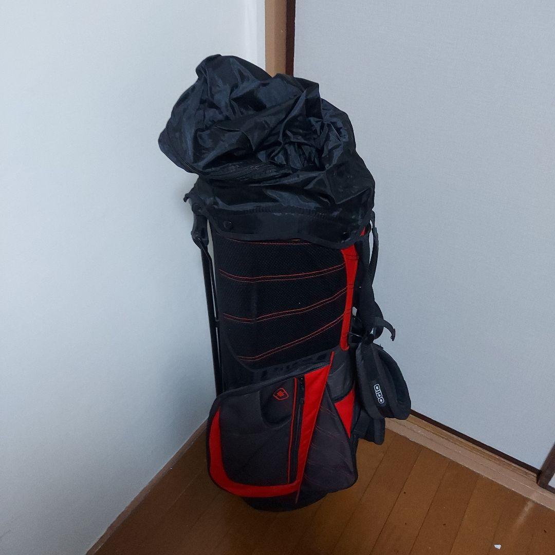 OGIO キャディバッグ 黒/赤 防水カバー付き