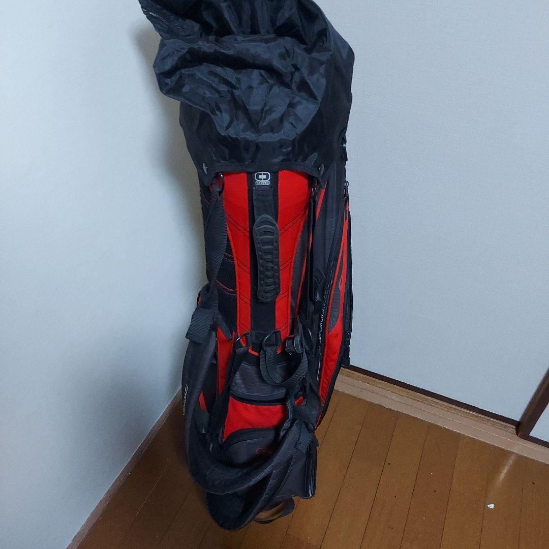 OGIO キャディバッグ 黒/赤 防水カバー付き