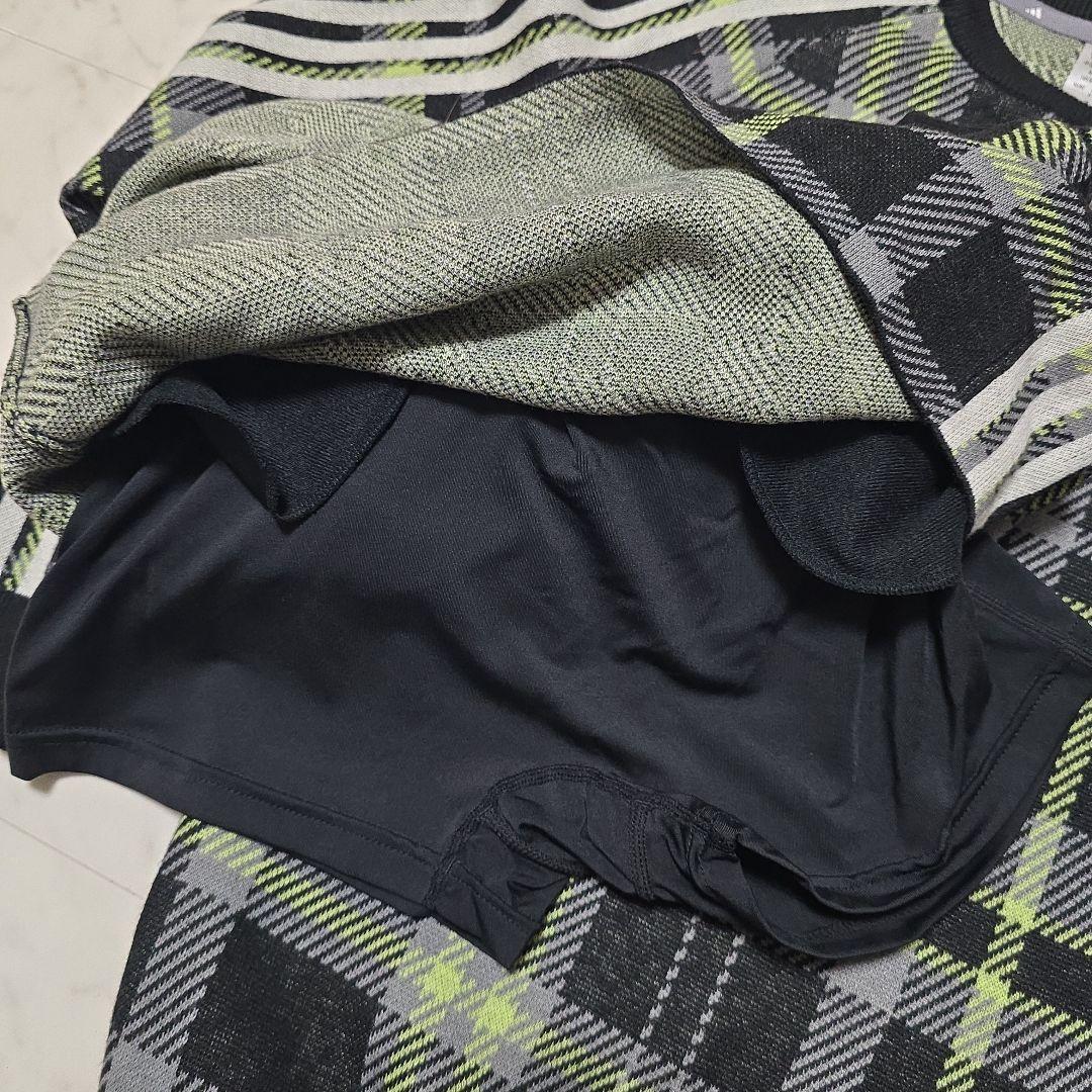adidas チェック セットアップニットS