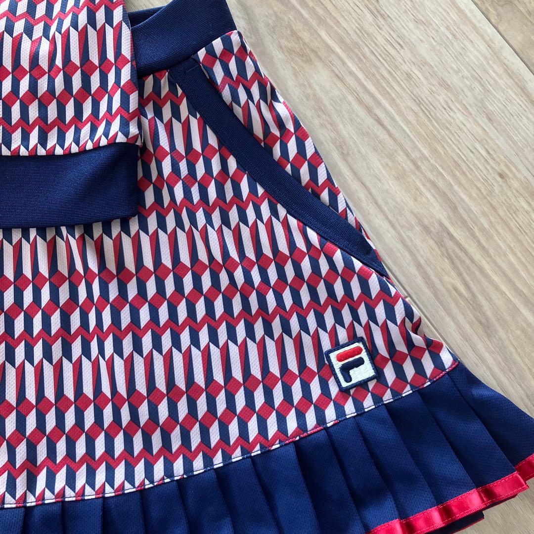 FILA テニスウェア セットアップ 赤・白・紺