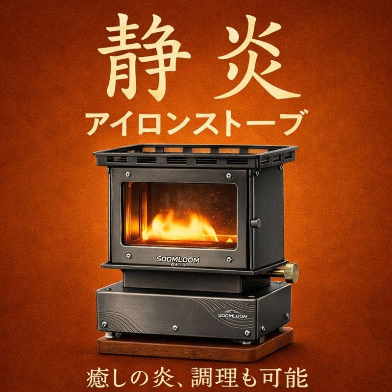 0210 新発売 軽量チタン調 アイロンストーブ 炎鑑賞 キャンプ 灯油 小型