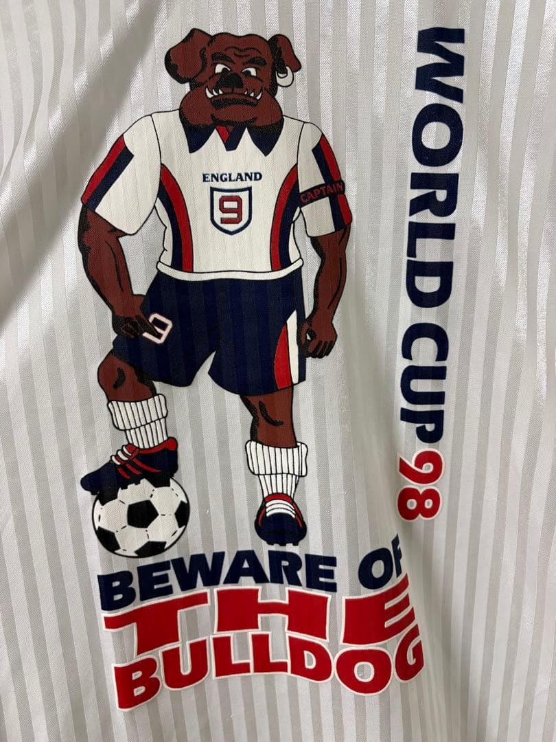 【98年W杯当時物】イングランド ブルドッグ ヴィンテージ サッカーシャツ XL