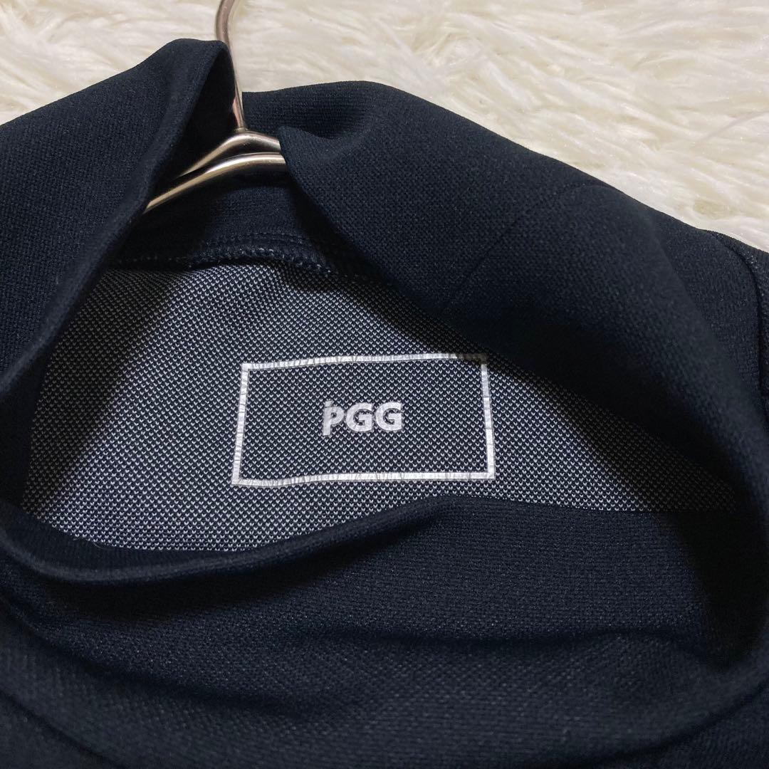 【美品】PGG パーリーゲイツ モックネック 長袖シャツ ロゴ ブラック 4